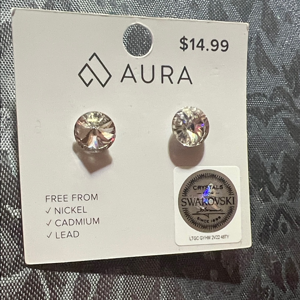 Aura Clear Crystal Stud Earrings
